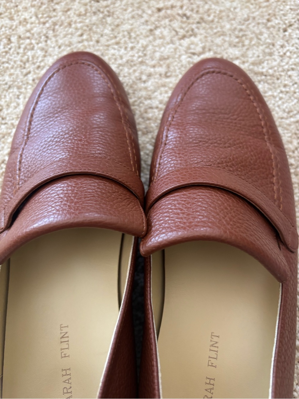 Sarah Flint Alysia Pebbled Leather Penny Loafers 40 (size 9.5 M) Women